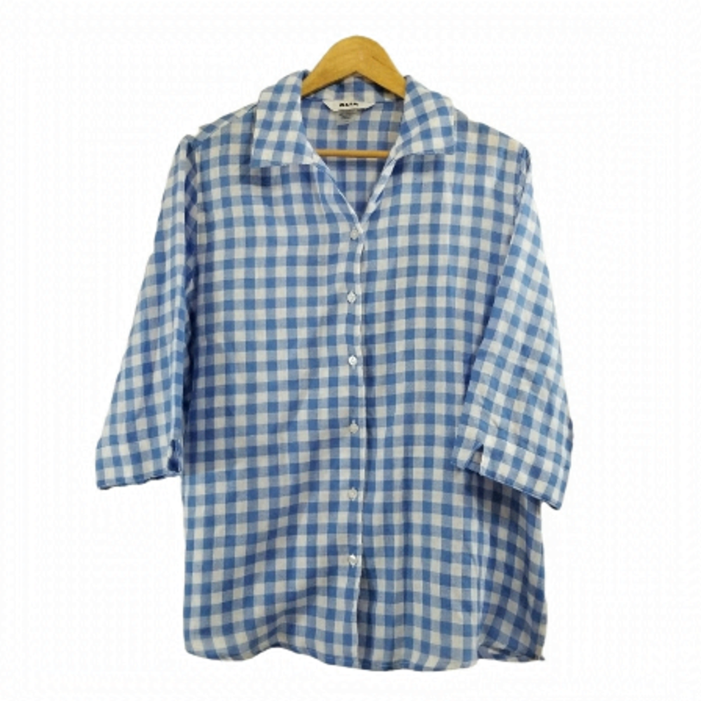 𝅺Alia plaid button up short sleeve Size 14 top